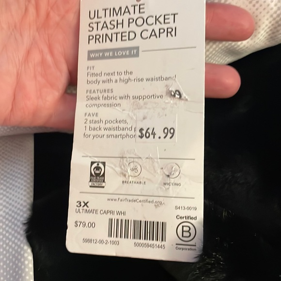 Athleta size 3XL, gray and white design. NEW WITH TAGS! - Picture 2 of 4